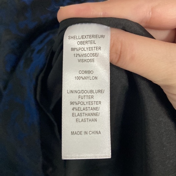 AIDAN Mattox Dresses Aidan Mattox Brocade Blue Black Cocktail Dress - Picture 4 of 5